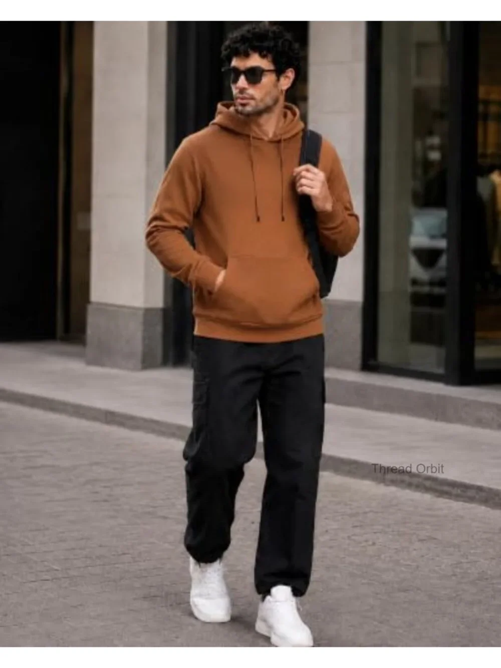 Fleece Hoodie Pullover Long Sleeve Hooded Sweatshirt Drawstring Casual Workout